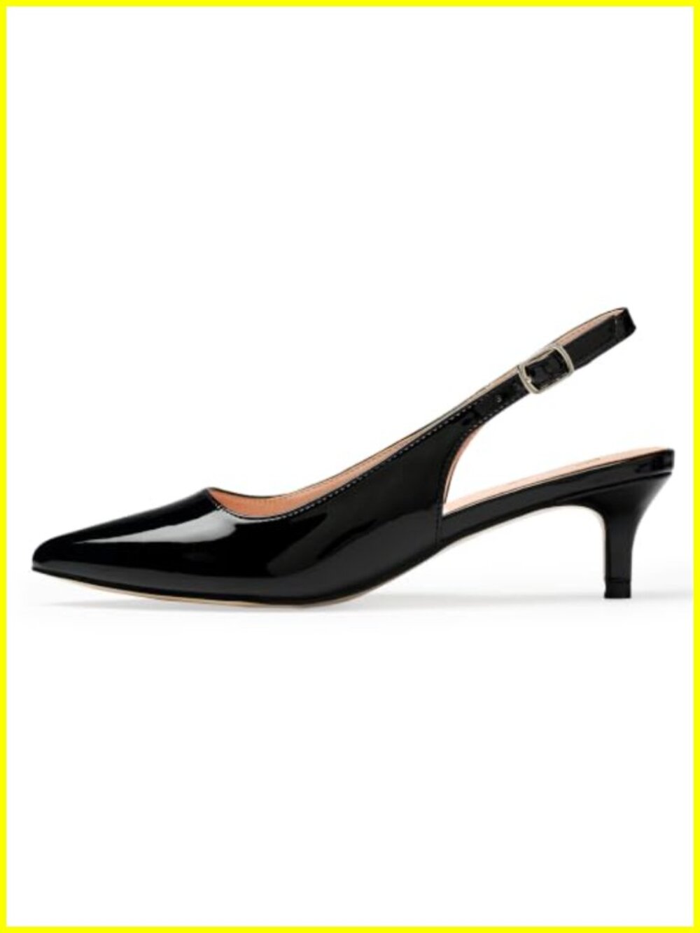 Kitten Heels for Women Closed Toe Slingback Pumps Low Heel Office Shoes
